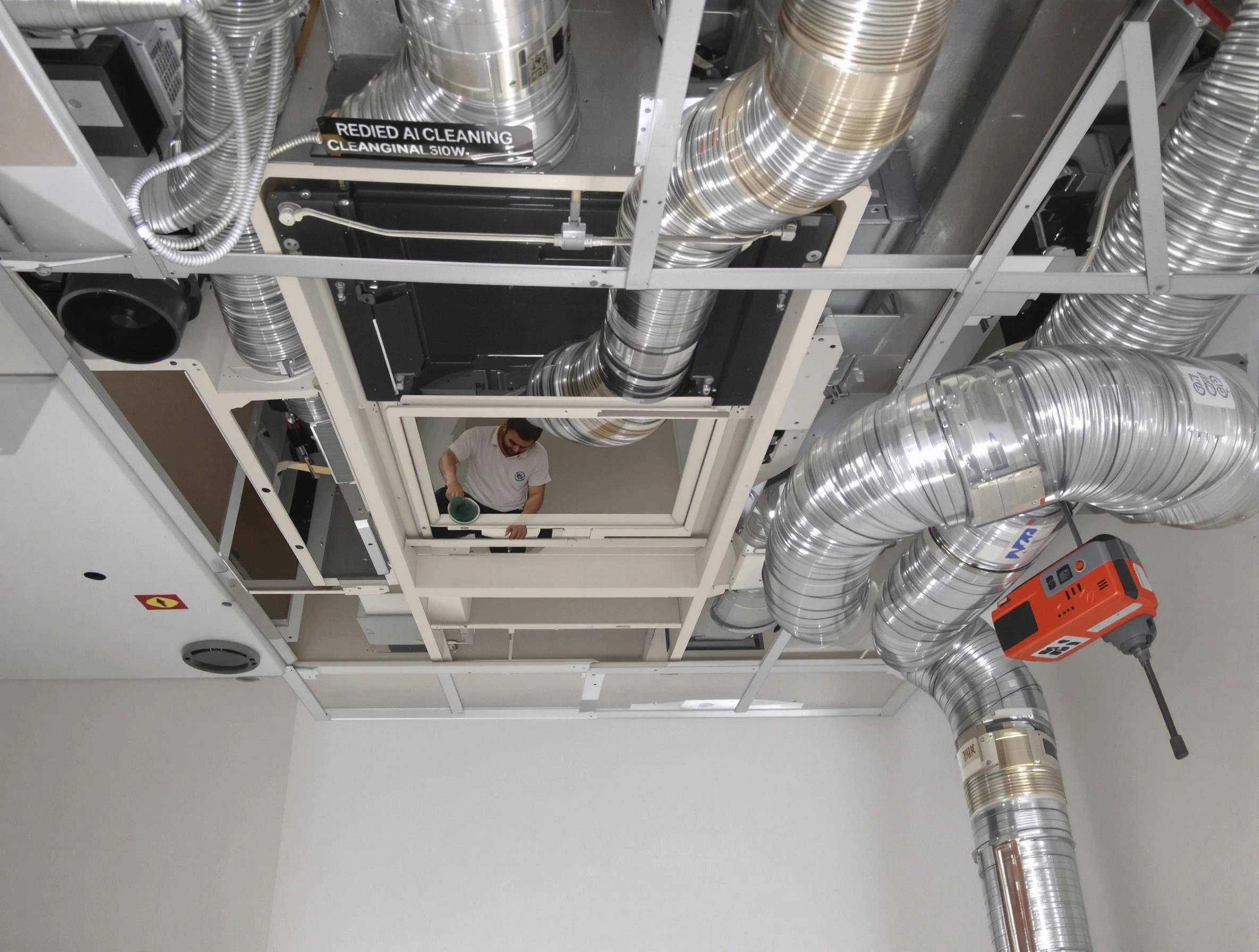 Chelmsford Air Duct Cleaning technician performing detailed central duct system cleaning in Chelmsford
