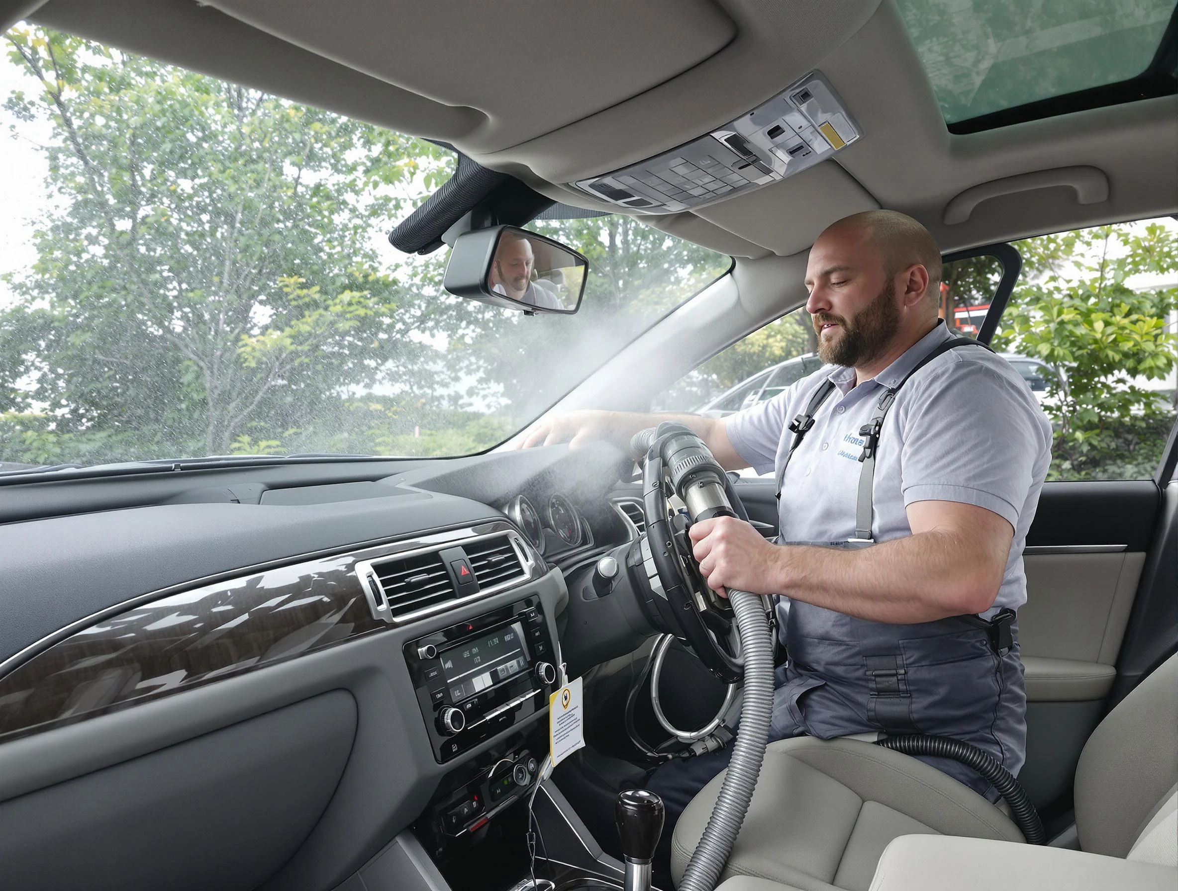 Chelmsford Air Duct Cleaning specialist performing professional car duct cleaning in Chelmsford