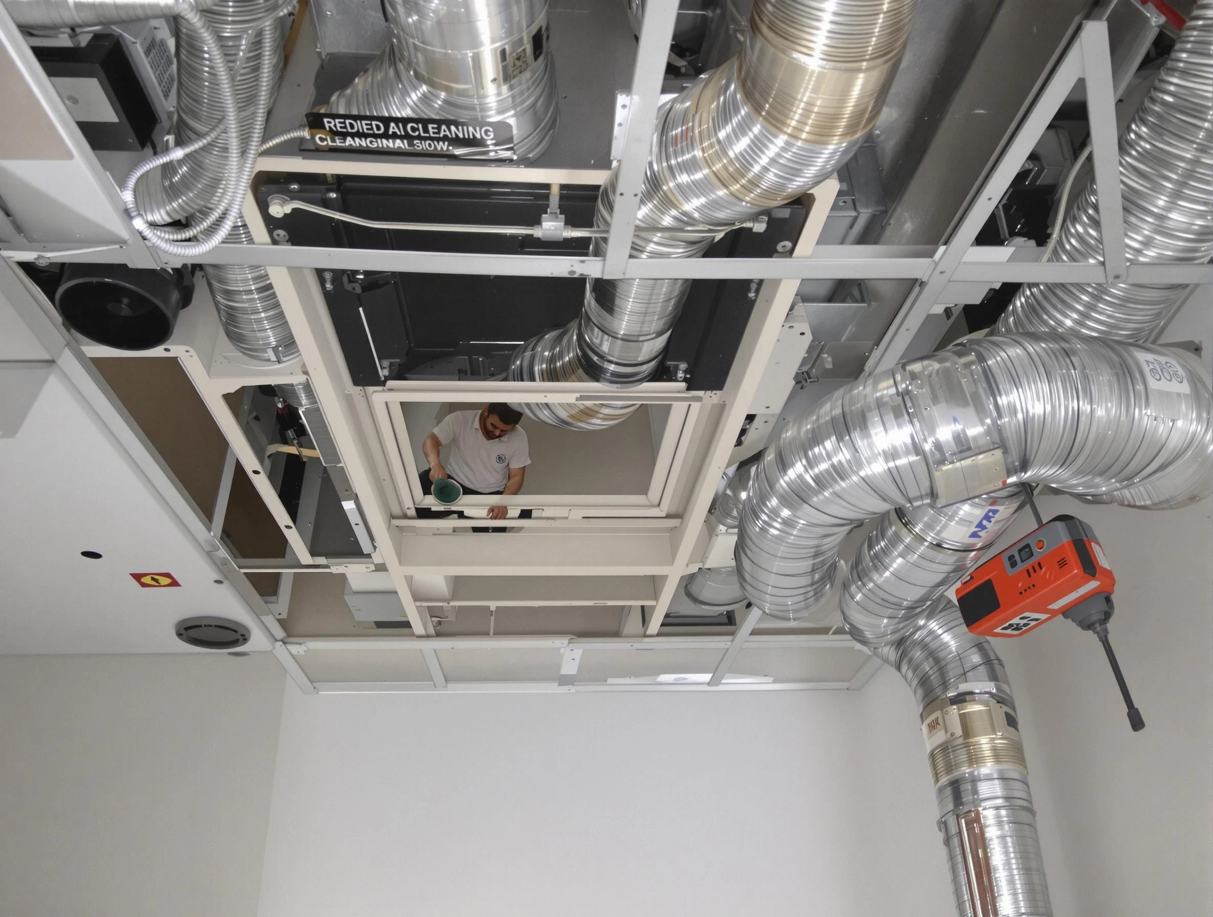 Chelmsford Air Duct Cleaning technician performing detailed central duct system cleaning in Chelmsford