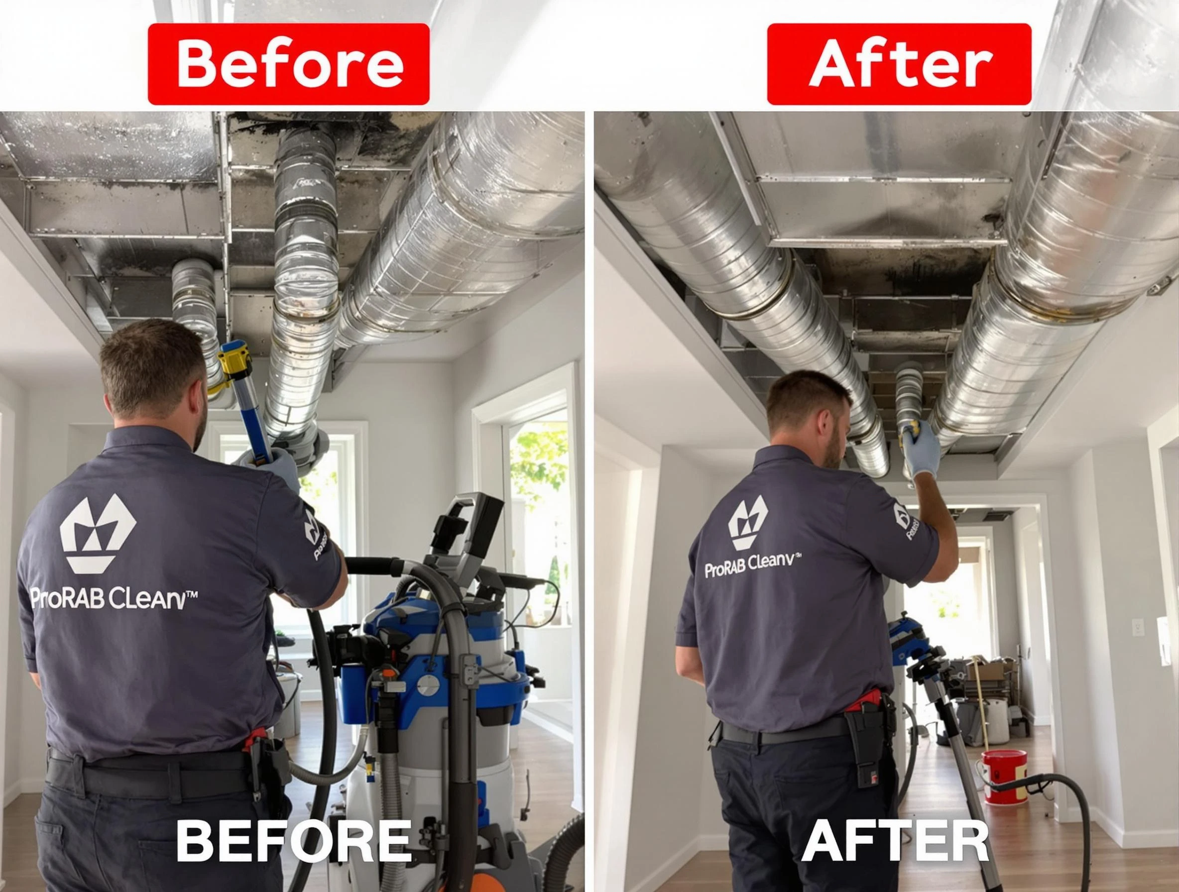 Chelmsford Air Duct Cleaning expert performing thorough residential duct cleaning in a Chelmsford home